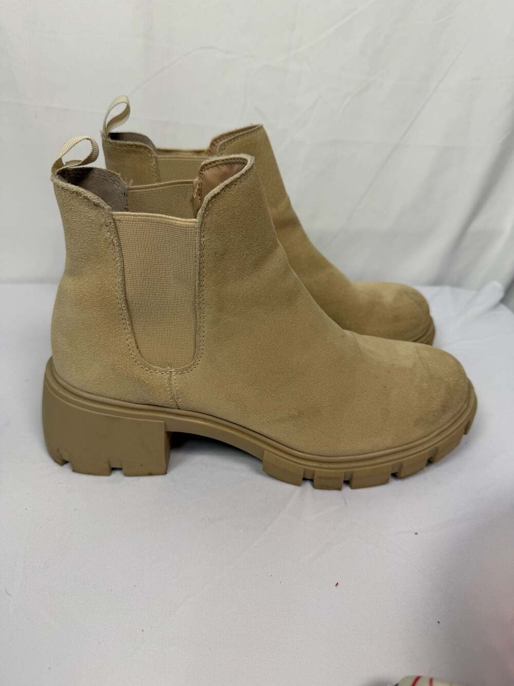 Steve Madden Howler Chelsea Booties in Sand Suede